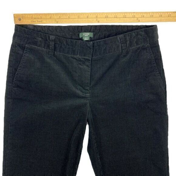 J. Crew Corduroy Pants Womens Size 6 Black Stretch City Fit Cuffed Cropped Jeans - Picture 9 of 14